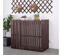 Hidden Wooden Air Conditioner Fence Screen,Flower Shelf Decorative Balcony,Decorative Air Conditioner Cover for Heat Pumps,(E,S)