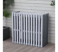 Hidden Wooden Air Conditioner Fence Screen,Flower Shelf Decorative Balcony,Decorative Air Conditioner Cover for Heat Pumps,(B,L)