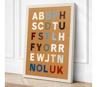 Hidden Words Grid Typography Canvas Wall Art Print 18x12 Inch