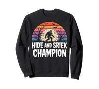 Hide and Shriek Champion Bigfoot Forest Night Halloween Sweatshirt