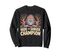 Hide and Shriek Champion Bigfoot Forest Night Halloween Sweatshirt