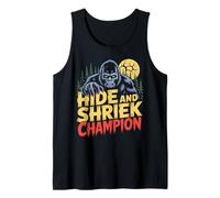 Hide and Shriek Champion Bigfoot Forest Night Halloween Tank Top
