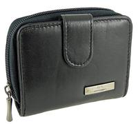 Hide and Sleek Small Compact Leather Purse RFID-Protection (Black)