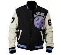 HIDE CRAFTS New Hills Cop Axel Foley Varsity Jacket |Letterman Bomber Venom Detroit Beverly lions Jacket, Black and White, M
