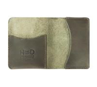 Hide & Drink, Bifold Card Holder Handmade from Full Grain Leather, Credit Card Storage, Money Organizer, Cash Case, Minimalist Wallet, Dark Jade, Minimalist