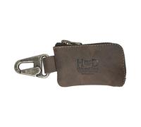 Hide & Drink, Car Key Holder with Keyring, Headphone & Charging Cables, Zipper Case with Clasp, Full Grain Leather, Handmade, Bourbon Brown, Unique, Rustic Leather