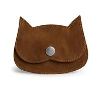 Hide & Drink, Cat-Shaped Wallet, Coin Pouch, Money Holder, Travel Accessory, Full Grain Leather, Handmade, Swayze Suede, Classic