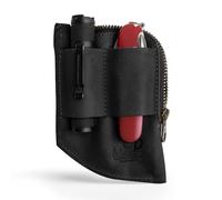 Hide & Drink, EDC Pocket Wallet, Curved Cash Organizer, Slim Front Card Holder, Money Clip, Full Grain Leather, Handmade Travel Accessories, Charcoal Black, Charcoal Black, Classic