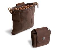 Hide & Drink, Foraging Pouch (Collapsible) for Hiking, Treasures & Seashells Bag, Easy Looping Around Belts, Grocery Storage, Waxed Canvas, Handmade, Honey Bourbon, One Size