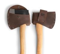 Hide & Drink, Hatchet Head Sheath Holster for 1.5 in. Belts, Axe Head Case, Blade Cover, Lumberjack Outdoors Work Essentials, Full Grain Leather, Handmade (Bourbon Brown)