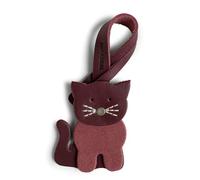 Hide & Drink, Leather Cat-Shaped Layered Charm for Handbags, Purse Charm for Tote & Backpacks, Ornaments for Women, Sangria