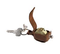 Hide & Drink, Leather Measuring Tape Holder Keychain, Key Ring Organizer, Tailor Accessories, Handmade Includes 101 Year Warranty :: Bourbon Brown