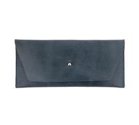 Hide & Drink, Long Utility Pouch Handmade from Full Grain Leather,Stylish Wallet for Carrying and Storing Cash, Coins, Cards,Vintage, Minimalist Style Clutch, Makes a Great Gift, Slate Blue, Vintage