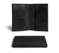 Hide & Drink, Passport Case With Credit Card Slot, Bills Holder, Traveler Essentials, Full Grain Leather, Handmade, Charcoal Black, Classic