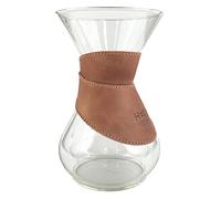 Hide & Drink, Pour Over Collar Compatible with Chemex 6-Cup Glass Handmade from Full Grain Leather - Single Malt Mahogany