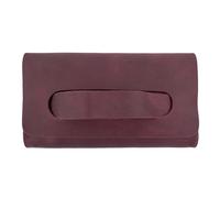 Hide & Drink, Rectangular Clutch Bag With Handle, Wallet for Cards, Money, Stylish Handbag, Full Grain Leather, Handmade, Sangria, Classic