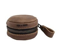 Hide & Drink, Rounded Coin Case, Zippered Wallet, Travel Pouch, Full Grain Leather, Handmade, Single Malt Mahogany, AB11662, Classic