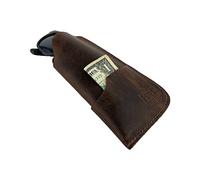 Hide & Drink, Rustic Sunglasses Case & Wallet Handmade from Full Grain Leather, Bourbon Brown, One Size