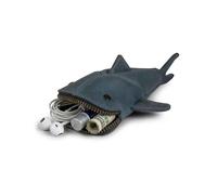 Hide & Drink, Small Shark-Shaped Pouch, Leather Coin Purse, Small Charger Cable Holder, Change Bag, Zippered Cable Case, Purses & Pouches for Cash, Tiny Travel Carrier