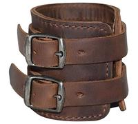 Hide & Drink, Stylish Wrist Wallet Cuff, Wristband with Secret Pouch, Cash Holder, Money Organizer, Full Grain Leather, Handmade, Bourbon Brown, Regular, Classic