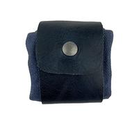 Hide & Drink, Waxed Canvas Foraging Pouch (Collapsible) for Hiking, Treasures & Seashells, Easy Looping Around Belts, Hands-Free Access, Genuine Leather, Handmade Includes 101 Year Warranty (Blue Mar)