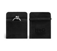Hide & Drink, Wedding Ring Case, Engagement Pouch, Bride and Groom Jewelry Storage, Marriage Travel, Bearer, Proposal Holder, Full Grain Leather, Handmade, Charcoal Black