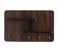 Hide Electrical Panel Cover, 0.7in Thick Wood, Wall Mounted Access Panel with Shelves Hooks, 66lbs Load for Entryway Living(Brown,60x40cm/24x16in)