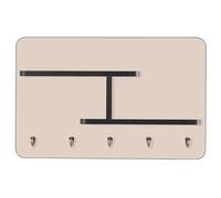 Hide Electrical Panel Cover, 0.7in Thick Wood, Wall Mounted Access Panel with Shelves Hooks, 66lbs Load for Entryway Living(Beige,50x40cm/20x16in)