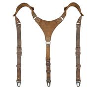 Hide & Groom - Hipster Suspender with Adjustable Strpas Handmade from Full Grain Leather - Bourbon Brown, Bourbon Brown, Unique
