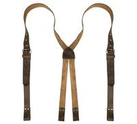 Hide & Groom, X Back Suspender with Belt Loops for Groomsmen, Formal Wear for Weddings, Harness for Dinner Parties, Adjustable Straps, Full Grain Leather, Handmade, Bourbon Brown, Bourbon Brown, One