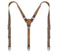 Hide & Groom, Y Back Suspender with Hooks for Groomsmen, Formal Wear for Weddings, Harness for Dinner Parties, Steampunk, Full Grain Leather, Handmade, Bourbon Brown, Bourbon Brown, One Size