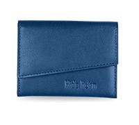 HIDE HORN Bi-Fold Black Leather Men's RFID Protected Cash Card Wallet, Blue, Classic