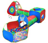 Hide N Side 5Pc Kids Ball Pit Tents And Tunnels 1, Blue, Green, Yellow, Pink
