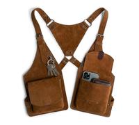 Hide & Play, Shoulder Holster with Adjustable Straps, Ideal for Cosplay, Steampunk, Renaissance, Costume Parties, Full Grain Leather, Handmade (Swayze Suede)