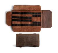 Hide & Ride, Motorcycle Tool Roll Bag Handmade from Full Grain Leather - Wrench Organizer for Commuters - Accessory Pouch, Biker Essentials - Bourbon Brown