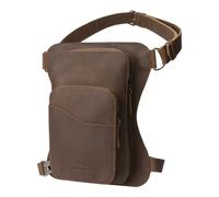 Hide & Ride, Waist Bag, Fanny Pack, Racing Drop Leg Bag, Motorcycle Outdoor Bag, Travel Accessory, Full Grain Leather, Handmade, Bourbon Brown, Bourbon Brown, Classic