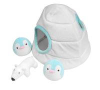 Hide & S og Toys for Boredom, Festive Igloo Interactive Plush Puzzle Brain Training Dog IQ Toy with 3 Squeak Toys