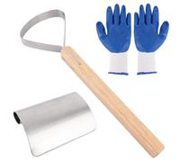 Hide Scraper Fleshing Knife Tool Set, Stainless Steel Taxidermy Leather Tanning Skinning Scraper Kit with Gloves for Hide Processing Leather Making Working & Fur Handling Supplies