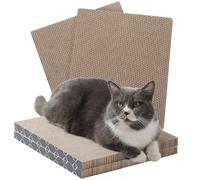Hide & Scratch Cat Scratcher Pad - 4 Pack | Double-Sided Cardboard Refills for Our Scratching Box | Reversible Corrugated Board for Indoor Cats | Toy Mat for Kitten Claw Play & Furniture Protection