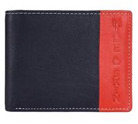 HIDE & SKIN Denver RFID Leather Wallet for Men, Navy and Orange, M, Bifold Wallet, Navy Blue and Orange, M, Bifold Wallet