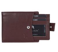 HIDE & SKIN RFID Blocking Leather Wallet for Men and Women with Detachable Card Case, Brown, Minimalist, Brown, Minimalist