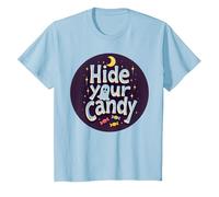 Hide Your Candy Spooky Halloween Ghost Moon Stars T-Shirt, Kids, Baby Blue, 12 Years
