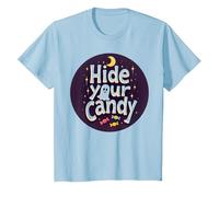 Hide Your Candy Spooky Halloween Ghost Moon Stars T-Shirt, Kids, Baby Blue, 4 Years