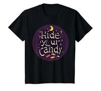 Hide Your Candy Spooky Halloween Ghost Moon Stars T-Shirt, Kids, Black, 3 Years