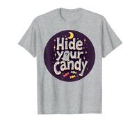 Hide Your Candy Spooky Halloween Ghost Moon Stars T-Shirt, Men, Heather Grey, 3XL