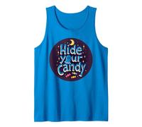 Hide Your Candy Spooky Halloween Ghost Moon Stars Tank Top, Men, Sapphire, M