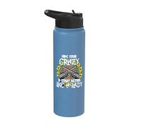 Hide Your Crazy and Start Acting Like A Lady Leopard Stainless Steel Insulated Water Bottle