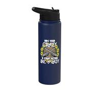 Hide Your Crazy and Start Acting Like A Lady Leopard Stainless Steel Insulated Water Bottle