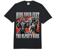 Hide Your Feet The Alpha is Here Funny Hilarious Wolf Comfort Colors Adult Heavyweight T-Shirt