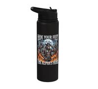 Hide Your Feet The Alpha's Here Funny Werewolf Meme Stainless Steel Insulated Water Bottle